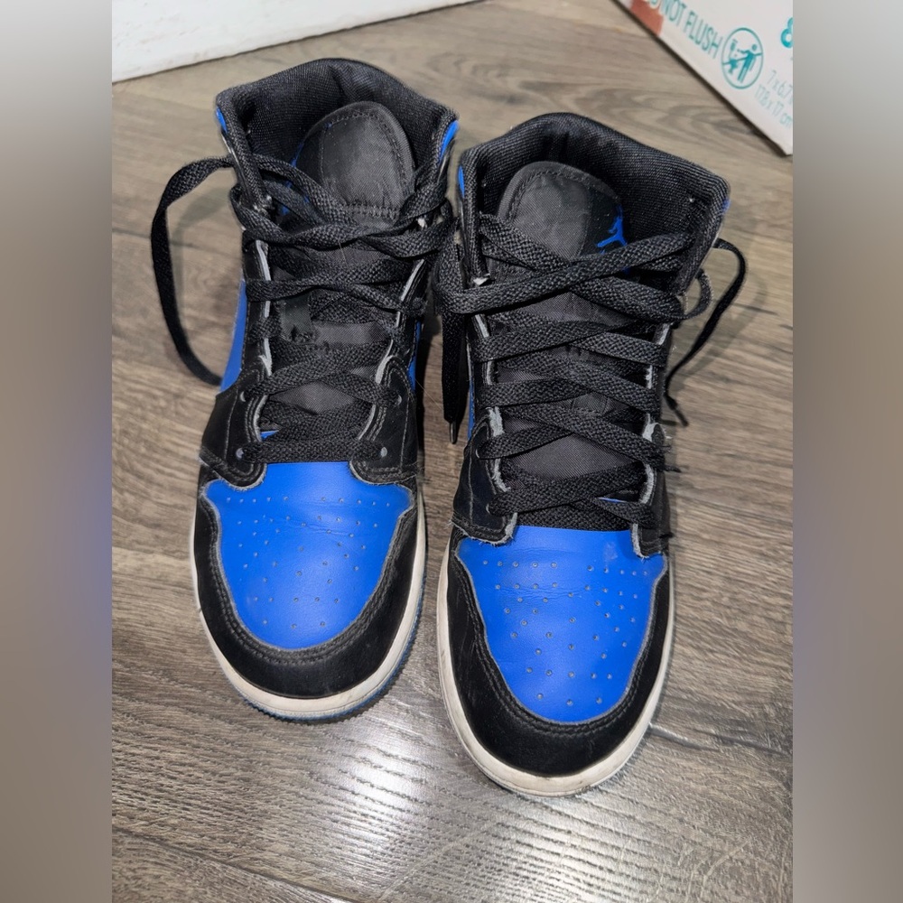 Kids Black and Blue High-Top Sneakers
